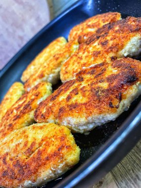 Pirzola, et, kızartma, yemek, tava, yemek, mutfak, yağ