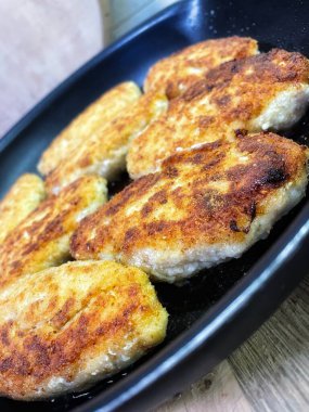 Pirzola, et, kızartma, yemek, tava, yemek, mutfak, yağ