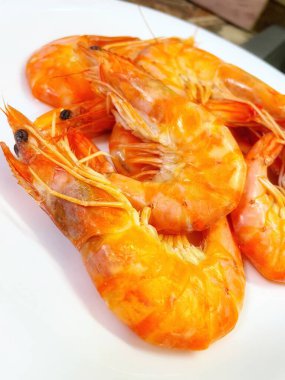 İştah açıcı kral karidesleri, karides, deniz ürünleri.