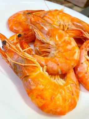 İştah açıcı kral karidesleri, karides, deniz ürünleri.