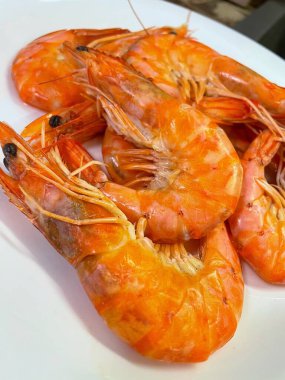 İştah açıcı kral karidesleri, karides, deniz ürünleri.