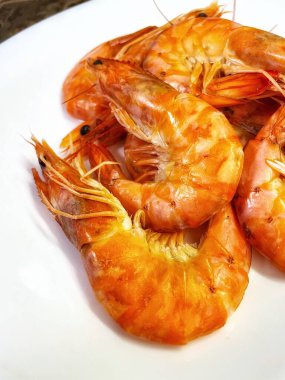 İştah açıcı kral karidesleri, karides, deniz ürünleri.