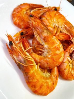 İştah açıcı kral karidesleri, karides, deniz ürünleri.