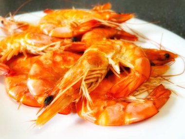 İştah açıcı kral karidesleri, karides, deniz ürünleri.