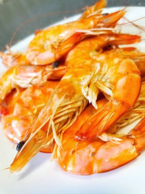 İştah açıcı kral karidesleri, karides, deniz ürünleri.
