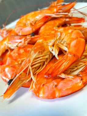 İştah açıcı kral karidesleri, karides, deniz ürünleri.