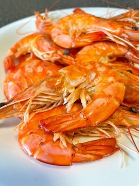 İştah açıcı kral karidesleri, karides, deniz ürünleri.