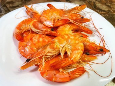 İştah açıcı kral karidesleri, karides, deniz ürünleri.