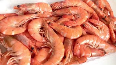 Lezzetli taze karides, kral karidesler, deniz ürünleri, sağlıklı yiyecekler, protein.