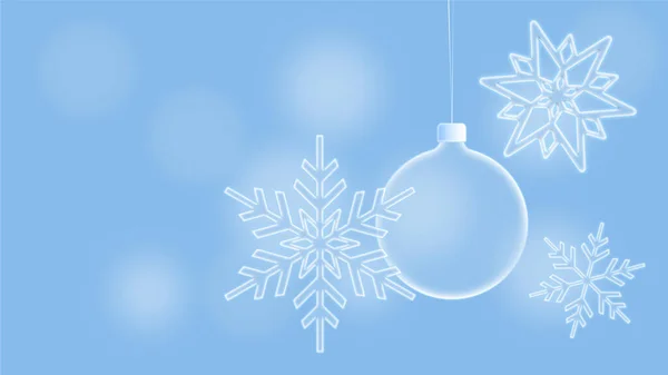 Kar tanelerini ve bulanık arka planda bir Noel ağacını gösteren bir Noel kartı..