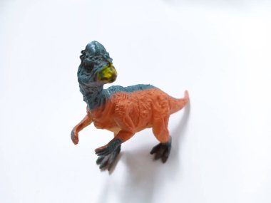 Pachycephalosaurus Oyuncak Figürü. Beyaz arka planda izole edilmiş plastik dinozor oyuncağı. Pachycephalosaurus bir pachycephalosaurid dinozor cinsidir..