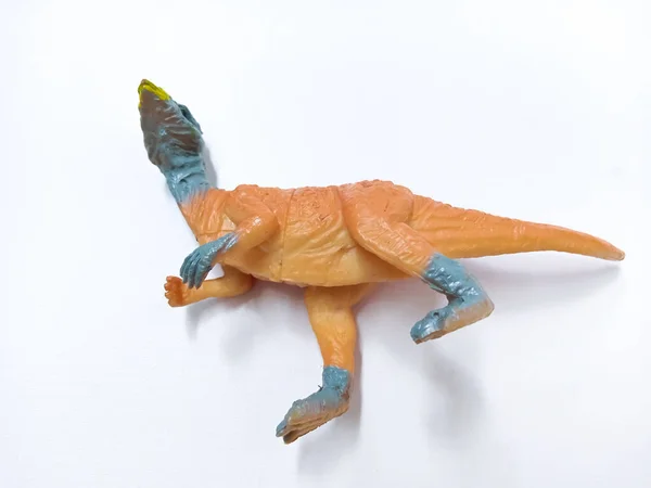 사우루스 장난감 플라스틱 장난감은 배경에 분리되어 있습니다 사우루스 Pachycephalosaurus 사우루스를 — 스톡 사진