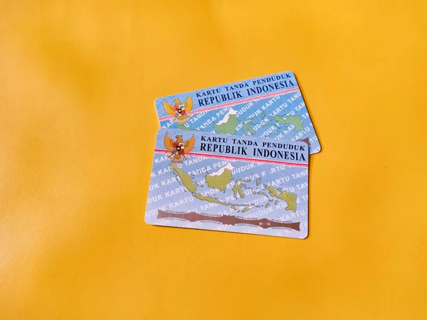 Close Foto Illustrazione Della Carta Identità Indonesia Ktp Due Carta — Foto Stock