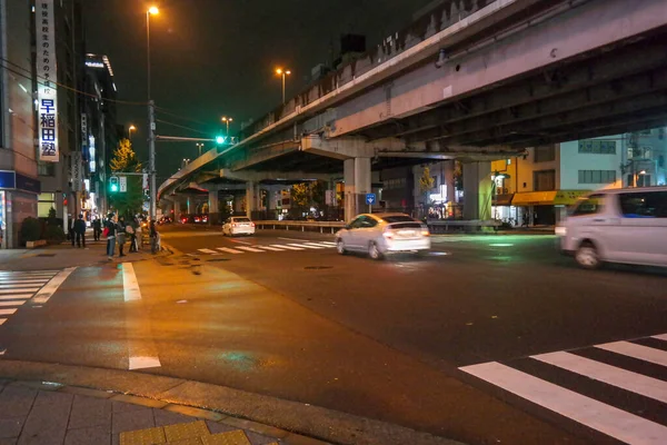 Pontianak 2015 Nov Довгий Показ Освітлення Автомобіля Перед Нічною Торговою — стокове фото
