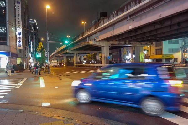 Pontianak 2015 Nov Довгий Показ Освітлення Автомобіля Перед Нічною Торговою — стокове фото