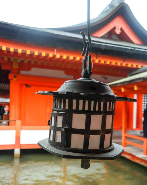 Japão 2015 Nov Lanternas Santuário Itsukushima Miyajima Prefeitura Hiroshima Japão — Fotografia de Stock