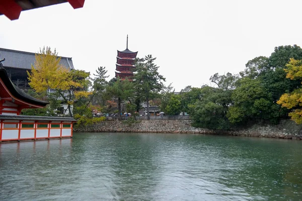 Japán 2015 Nov Japán Lebegő Templomnál Itsukushima Úszó Templom Miyajima — Stock Fotó