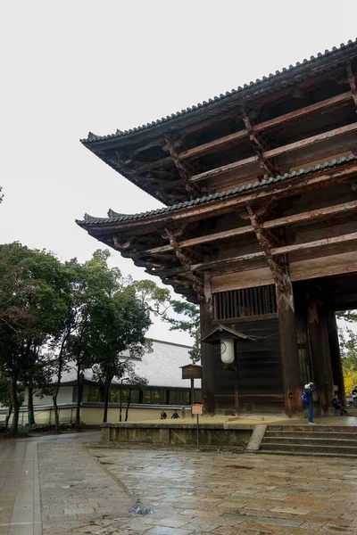 Giappone 2015 Nov Porta Del Tempio Buddista Todaiji Nell Antica — Foto Stock
