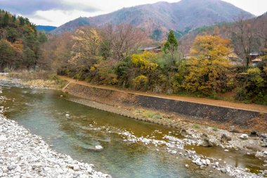Japonya 2015 Kasım 22, Geleneksel Japon Shirakawa Köyü. Hala hayatta olan eski bir Japon köyü