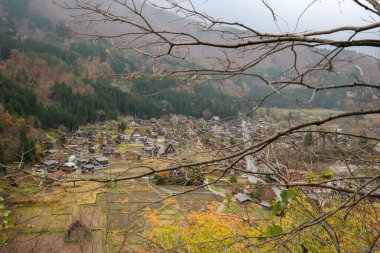 Japonya 2015 Kasım 22, Geleneksel Japon Shirakawa Köyü. Hala hayatta olan eski bir Japon köyü