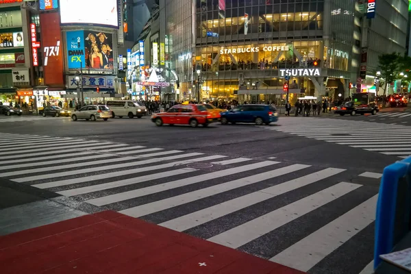 Japonia 2015 Lis Shibuya Crossing Jeden Najczęściej Używanych Pieszych Świecie — Zdjęcie stockowe