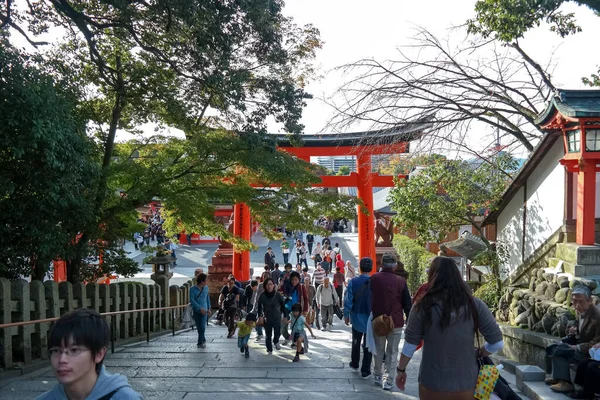 Японія 2015 Нов Ворота Червоних Торіїв Святині Фусімі Інарі Кіото — стокове фото