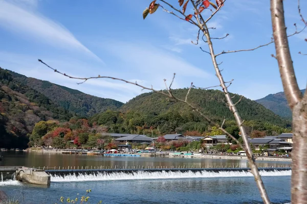 Kyoto 2015 Novembre Rivière Katsura Près Pont Togetsukyo Quartier Arashiyama — Photo
