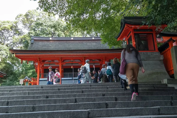 Japão 2015 Novembro Portas Vermelhas Torii Santuário Fushimi Inari Kyoto — Fotografia de Stock