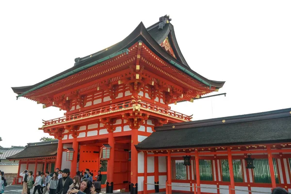 Japan 2015 Nov Fushimi Enare Taisha Helgedom Japanska Traditionella Röda — Stockfoto