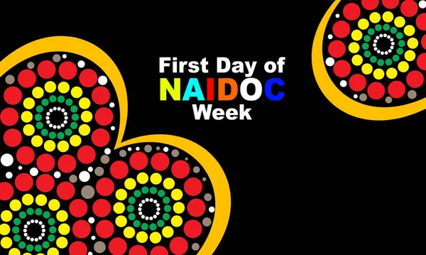 Yerli Aborjin ve Avustralya Dot Boyama Kalıpları. NAIDOC Haftası 'nın ilk günü Avustralya' nın yerli topluluklarını takdir ediyor. NAIDOC Haftasının İlk Günü 'nün anısına