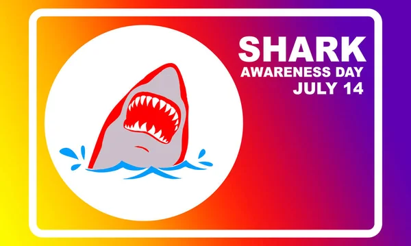 Illustratie Van Een Rode Haaienkop Die Uit Het Water Komt — Stockvector