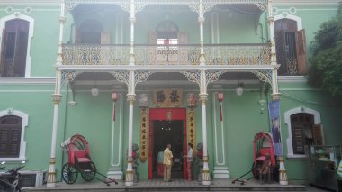 Penang 2018 Ekim, Pinang Peranakan Konağı: Pinang Peranakan Müzesi, tarihi George Town, Penang, Malezya 'daki Pinang Peranakan Konağı Müzesi, UNESCO Dünya Mirası.