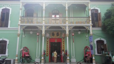 Penang 2018 Ekim, Pinang Peranakan Konağı: Pinang Peranakan Müzesi, tarihi George Town, Penang, Malezya 'daki Pinang Peranakan Konağı Müzesi, UNESCO Dünya Mirası.