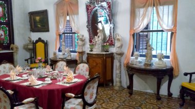 Penang 2018 Ekim, Pinang Peranakan Konağı: Pinang Peranakan Müzesi, Tarihi George Town, Penang, Malezya 'daki Pinang Peranakan Konağı Müzesi, UNESCO Dünya Mirası.