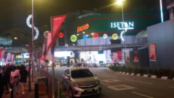 Malásia 2018 Oct Desfocada Turva Atmosfera Cidade Noite Bukit Bintang — Fotografia de Stock