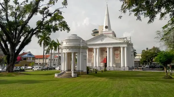 槟城2018年10月15日 马来西亚槟城圣乔治英国圣公会教堂 圣乔治教堂是东南亚最古老的英国圣公会教堂 — 图库照片