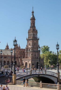 Seville de espana, İspanya, 2 Mayıs 17: plaza espana Seville, Seville, İspanya. Burası ana meydan.