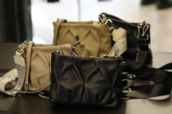 luxury fashion handbag with black leather bag