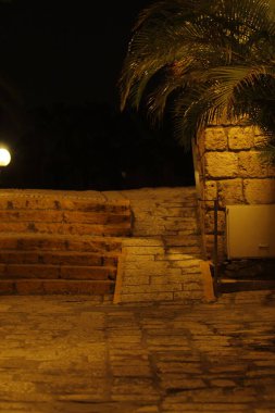 Eski şehrin gece manzarası.