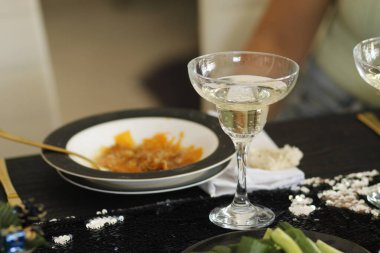 Lezzetli Asya yemeklerinin yakın görüntüsü