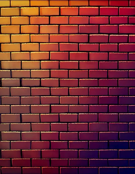 Brick wall with studio lighting 3d illustrated