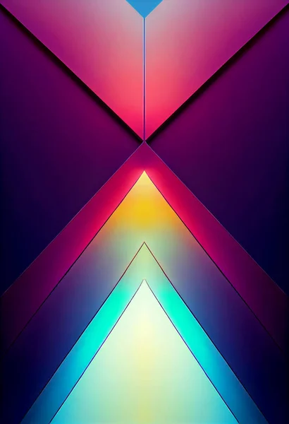 Horizontal shot of colorful chevron pattern design 3d illustrated