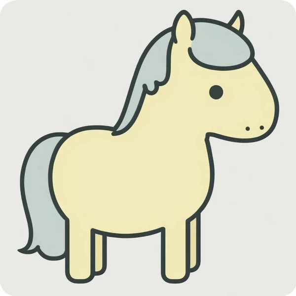 Cute baby horse icon logo 3d illustrated