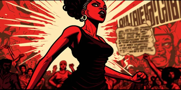 Beautiful strong black woman cartoon