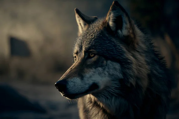 Vertical shot of beautiful cute wolf