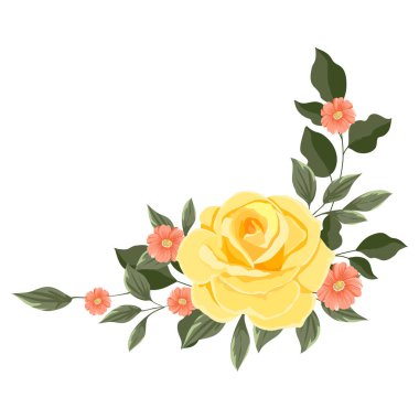 Çiçek buketi beyaz arkaplanda izole edildi