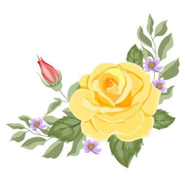 Kırmızı yapraklı sarı güller