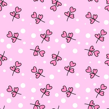 Kalpleri pürüzsüz arkaplanı olan pembe ve sevimli bir çiçek.