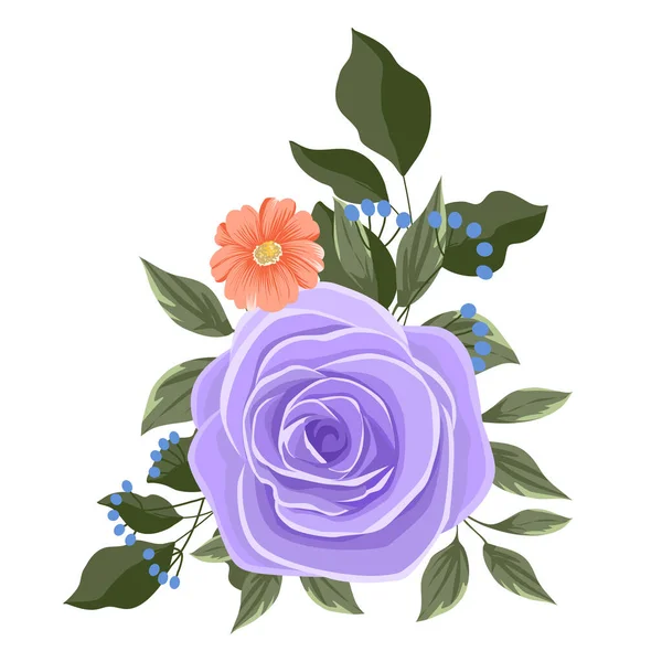 Illustration Vectorielle Élément Floral Sur Fond Isolé — Image vectorielle