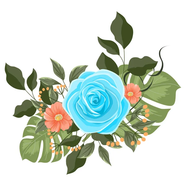 Illustration Vectorielle Une Belle Fleur Sur Fond Blanc — Image vectorielle